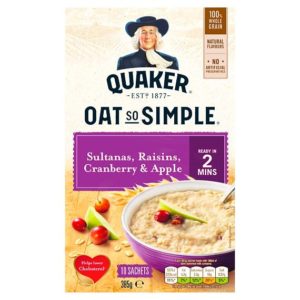Quaker Oat So Simple Sultanas, Raisins, Cranberry  & Apple 10×38.5 g