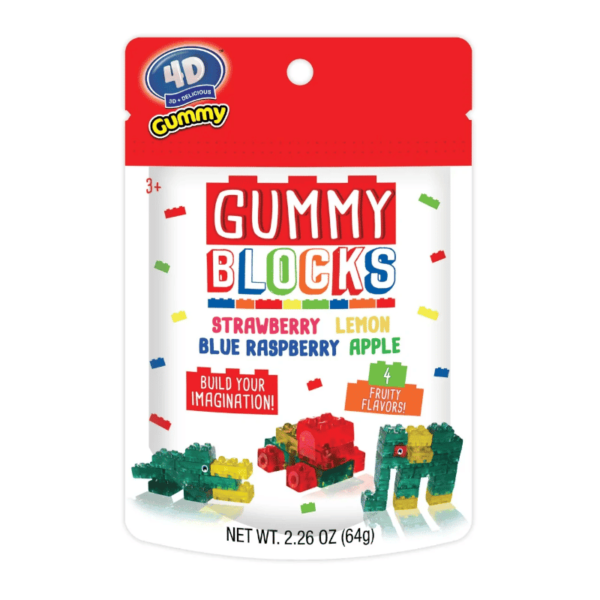 4-D Gummy Blocks Peg Bag 64 g