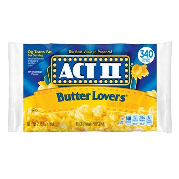 Act II Butter Lovers Microwave Popcorn 78 g