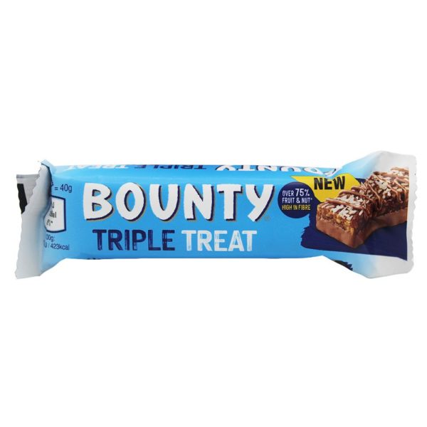Bounty Triple Treat Fruit And Nut Chocolate Bar 40 g