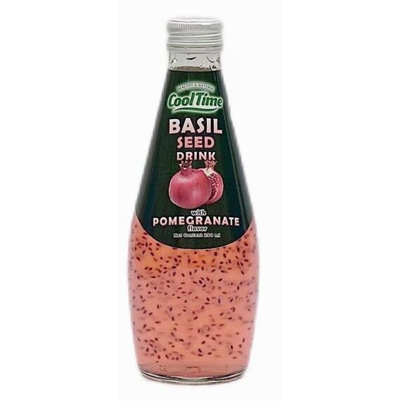 Cool Time Basil Seed nápoj so semienkami bazalky s príchuťou granátového jablka 290